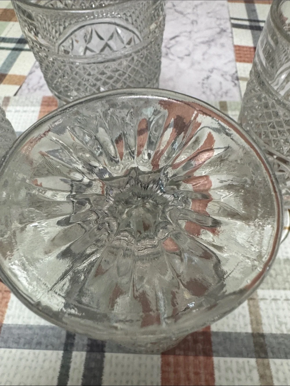 Anchor Hocking Clear Pressed Glass Wone/Water goblets  - Set of 4
